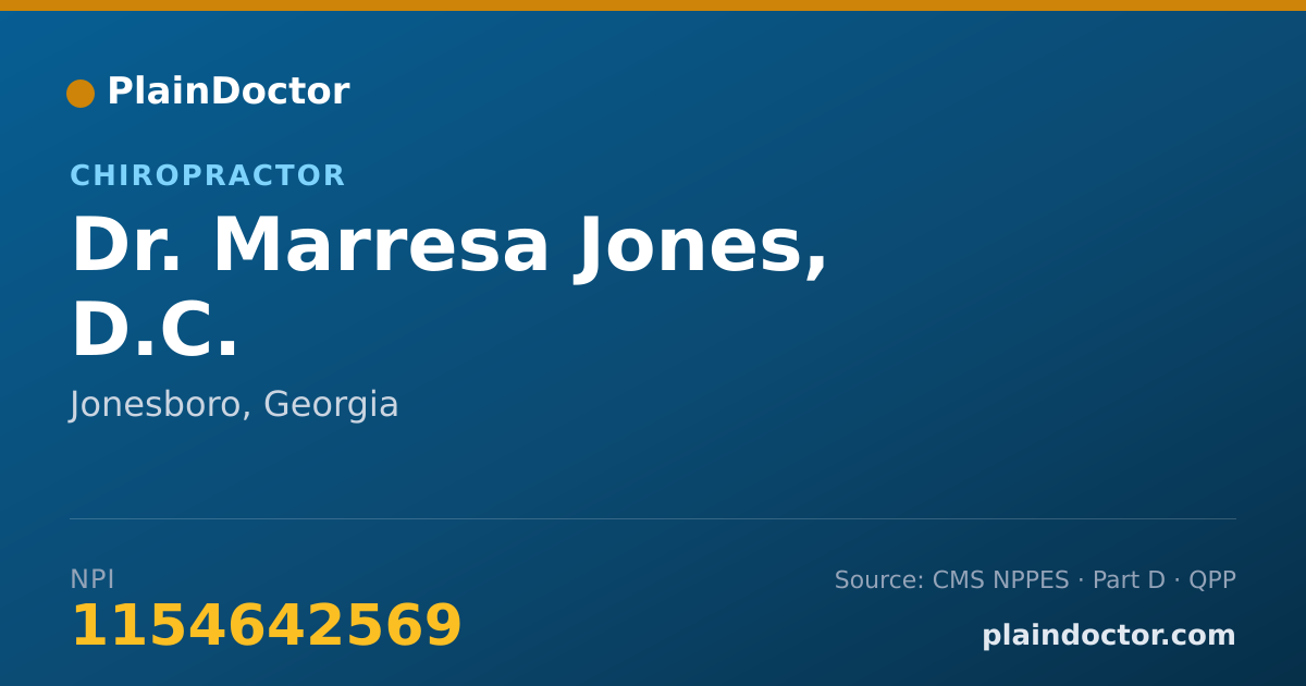 Shareable card for Marresa Jones, D.C. - Chiropractor, Jonesboro, GA