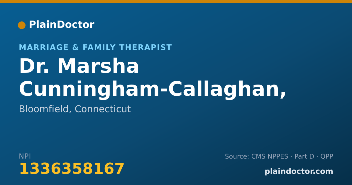 Shareable card for Marsha Cunningham-Callaghan, M.A., LMFT - Marriage & Family Therapist, Bloomfield, CT