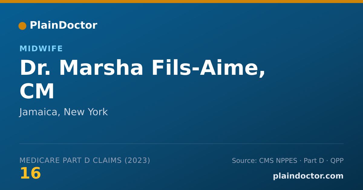 Shareable card for Marsha Fils-Aime, CM - Midwife, Jamaica, NY