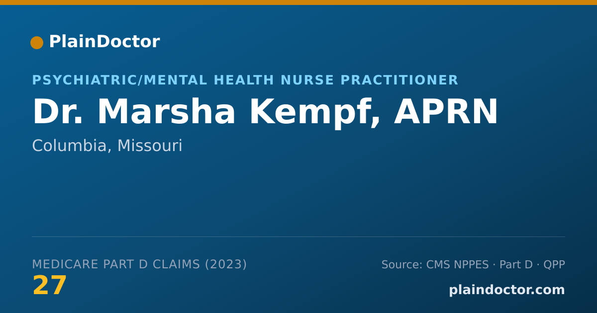 Shareable card for Marsha Kempf, APRN - Psychiatric/Mental Health Nurse Practitioner, Columbia, MO