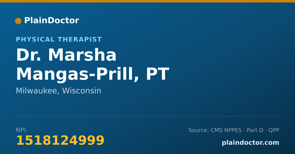 Shareable card for Marsha Mangas-Prill, PT - Physical Therapist, Milwaukee, WI