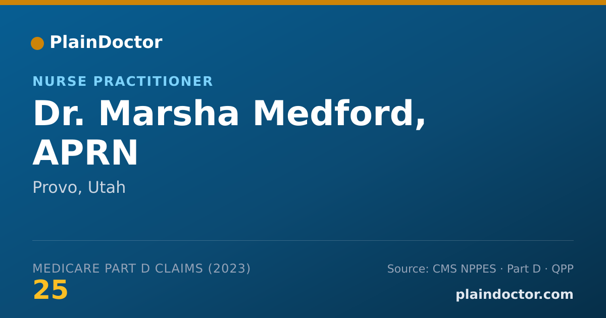 Shareable card for Marsha Medford, APRN - Nurse Practitioner, Provo, UT