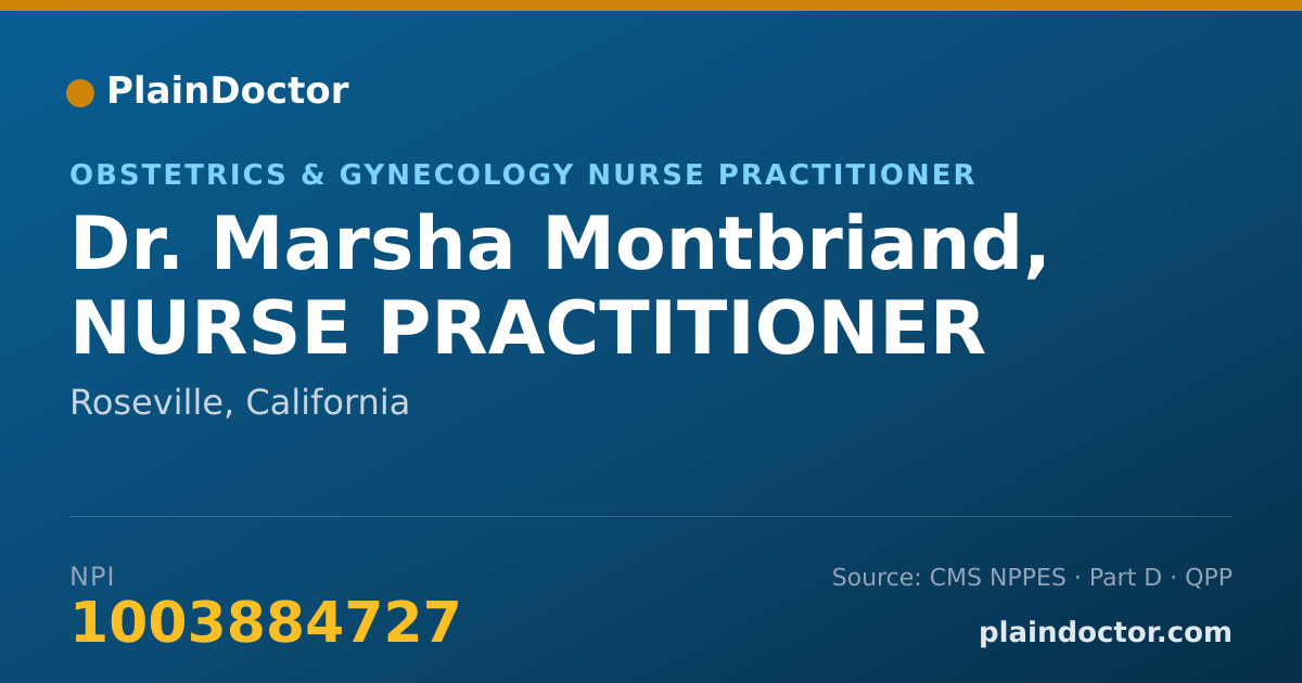 Shareable card for Marsha Montbriand, NURSE PRACTITIONER - Obstetrics & Gynecology Nurse Practitioner, Roseville, CA