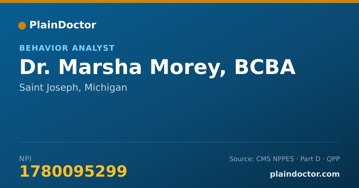Shareable card for Marsha Morey, BCBA - Behavior Analyst, Saint Joseph, MI