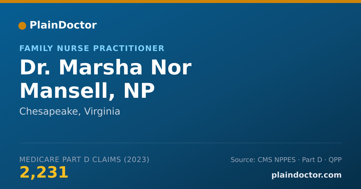 Shareable card for Marsha Nor Mansell, NP - Family Nurse Practitioner, Chesapeake, VA
