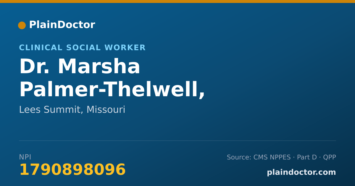 Shareable card for Marsha Palmer-Thelwell, MSW/LCSW - Clinical Social Worker, Lees Summit, MO