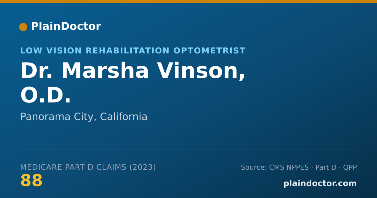 Shareable card for Marsha Vinson, O.D. - Low Vision Rehabilitation Optometrist, Panorama City, CA