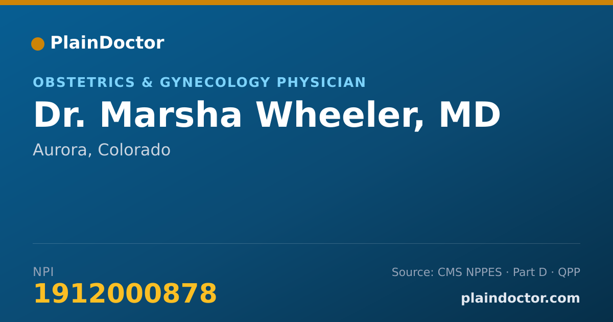 Shareable card for Marsha Wheeler, MD - Obstetrics & Gynecology Physician, Aurora, CO