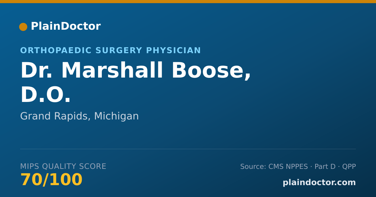Shareable card for Marshall Boose, D.O. - Orthopaedic Surgery Physician, Grand Rapids, MI