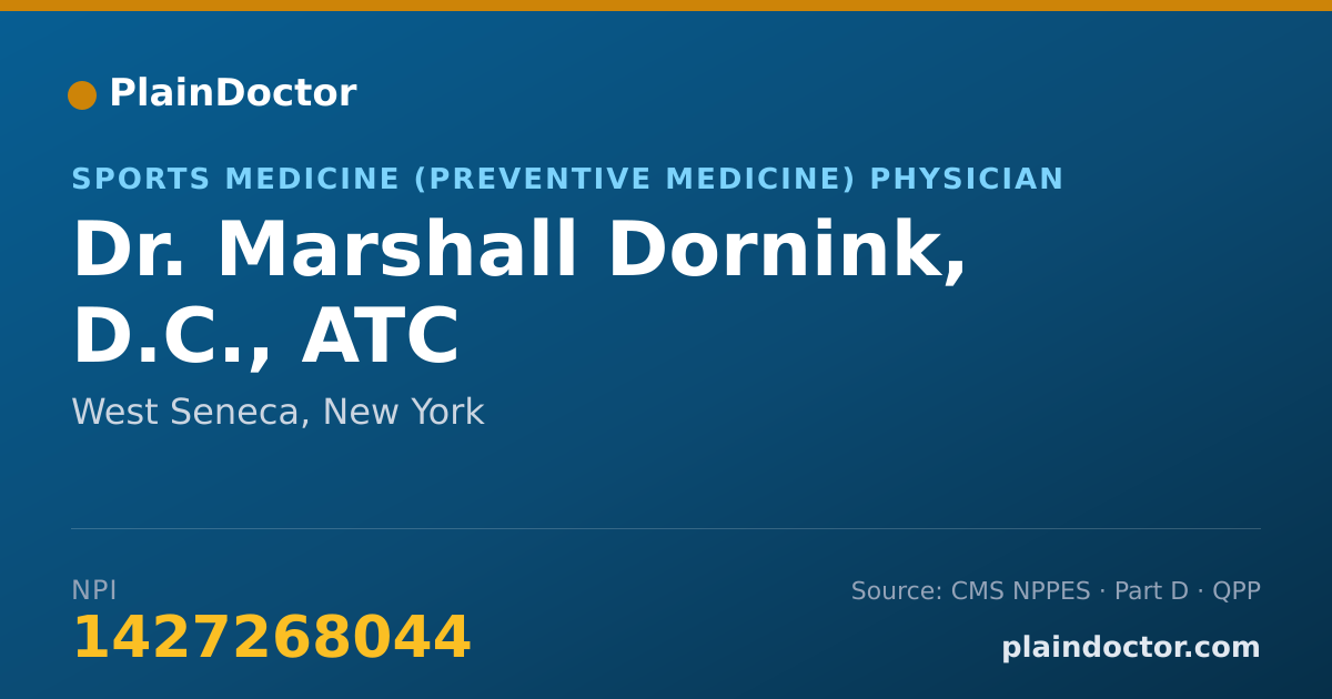 Shareable card for Marshall Dornink, D.C., ATC - Sports Medicine (Preventive Medicine) Physician, West Seneca, NY