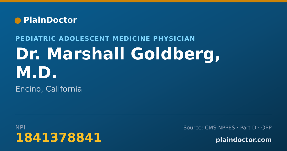 Shareable card for Marshall Goldberg, M.D. - Pediatric Adolescent Medicine Physician, Encino, CA
