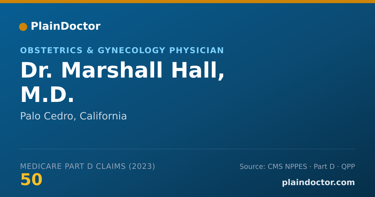 Shareable card for Marshall Hall, M.D. - Obstetrics & Gynecology Physician, Palo Cedro, CA