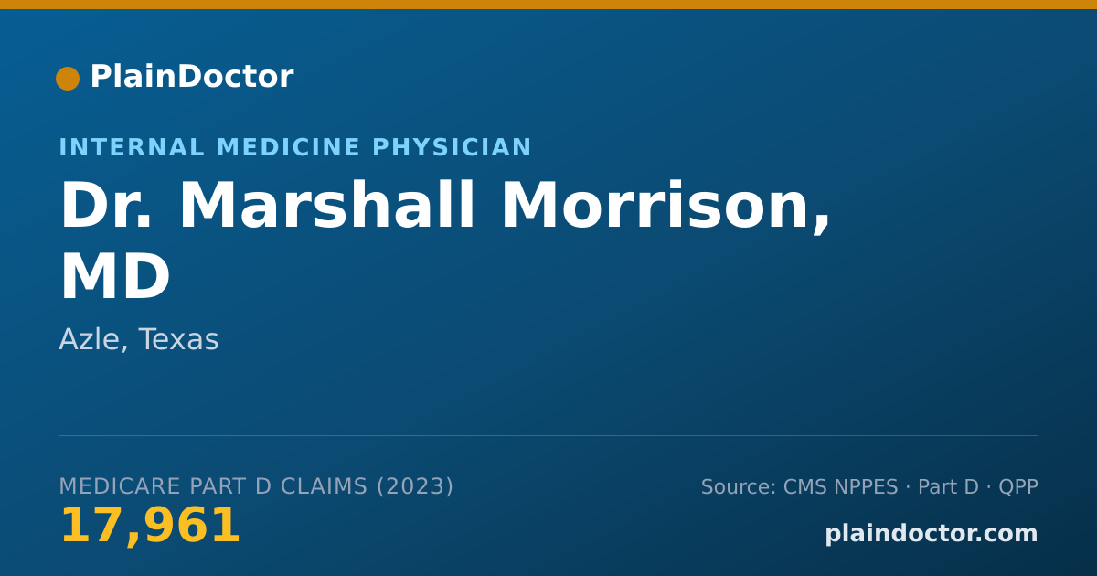 Shareable card for Marshall Morrison, MD - Internal Medicine Physician, Azle, TX