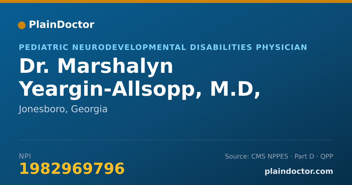 Shareable card for Marshalyn Yeargin-Allsopp, M.D, - Pediatric Neurodevelopmental Disabilities Physician, Jonesboro, GA
