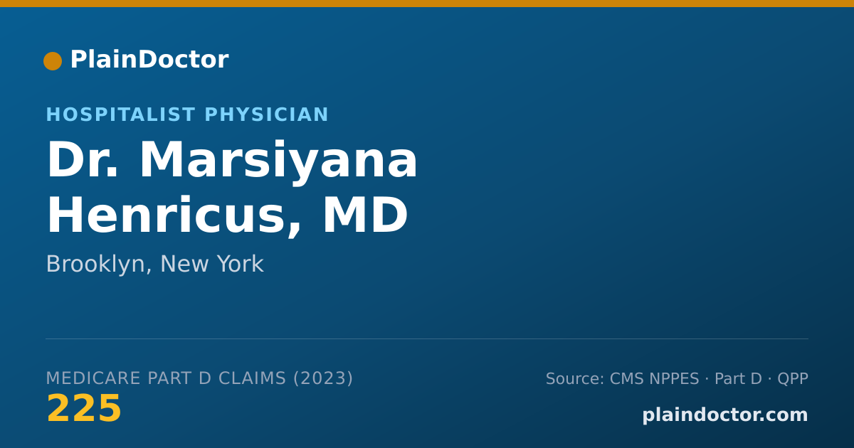 Shareable card for Marsiyana Henricus, MD - Hospitalist Physician, Brooklyn, NY