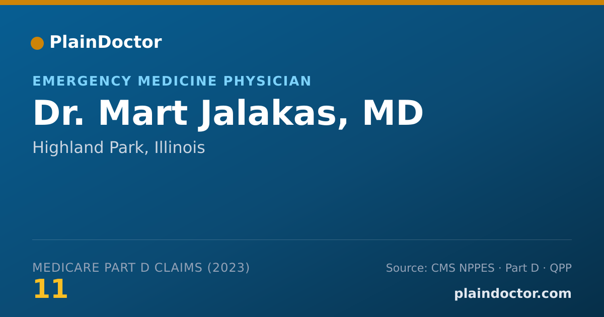 Shareable card for Mart Jalakas, MD - Emergency Medicine Physician, Highland Park, IL
