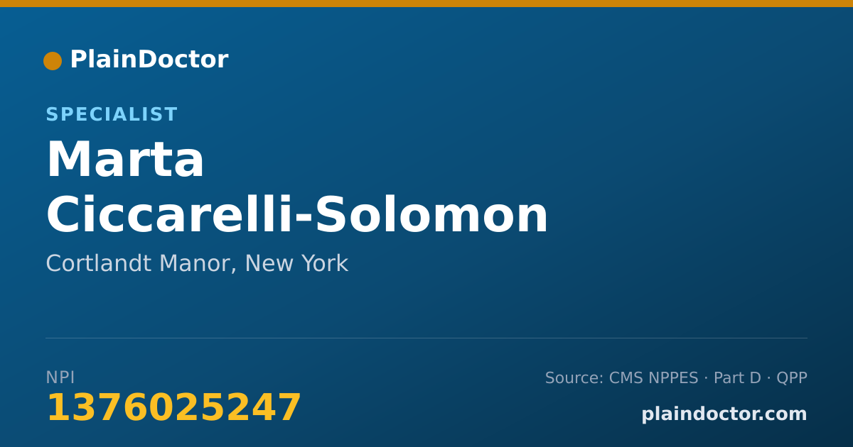 Shareable card for Marta Ciccarelli-Solomon - Specialist, Cortlandt Manor, NY