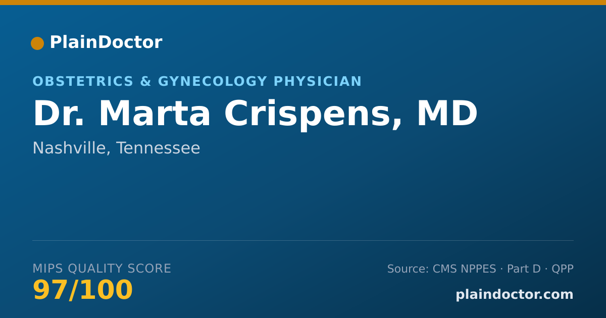 Shareable card for Marta Crispens, MD - Obstetrics & Gynecology Physician, Nashville, TN