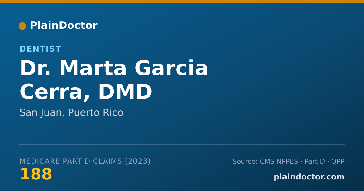 Shareable card for Marta Garcia Cerra, DMD - Dentist, San Juan, PR