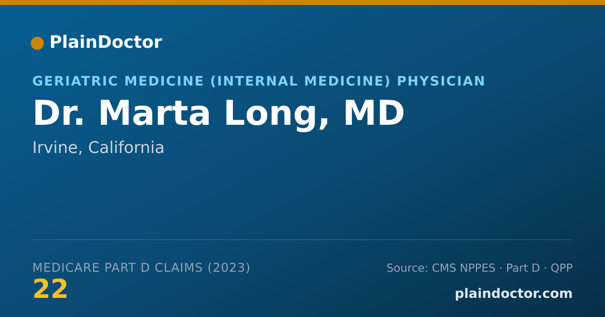 Shareable card for Marta Long, MD - Geriatric Medicine (Internal Medicine) Physician, Irvine, CA
