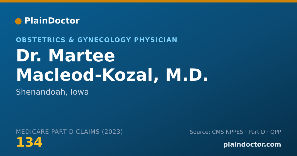 Shareable card for Martee Macleod-Kozal, M.D. - Obstetrics & Gynecology Physician, Shenandoah, IA