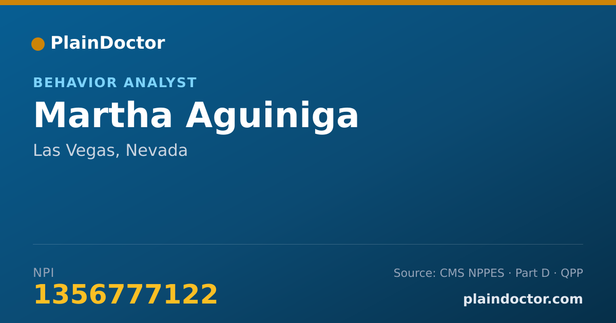 Shareable card for Martha Aguiniga - Behavior Analyst, Las Vegas, NV