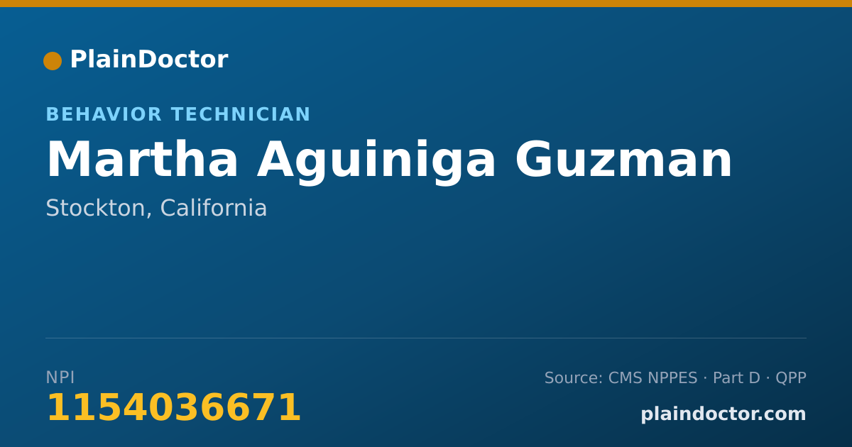 Shareable card for Martha Aguiniga Guzman - Behavior Technician, Stockton, CA