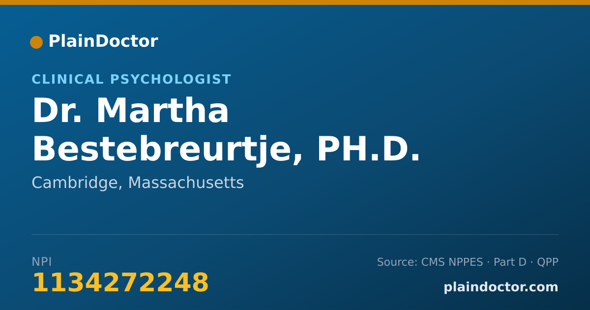 Shareable card for Martha Bestebreurtje, PH.D. - Clinical Psychologist, Cambridge, MA