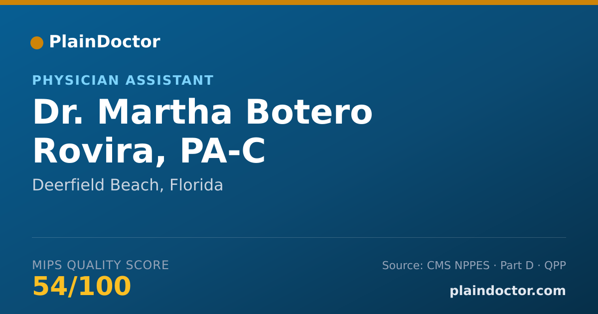 Shareable card for Martha Botero Rovira, PA-C - Physician Assistant, Deerfield Beach, FL