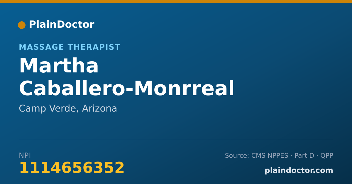 Shareable card for Martha Caballero-Monrreal - Massage Therapist, Camp Verde, AZ