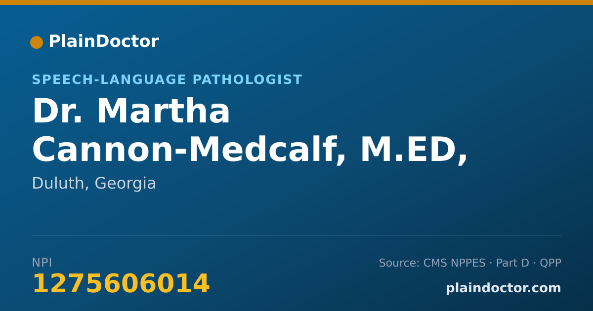 Shareable card for Martha Cannon-Medcalf, M.ED, CCC - Speech-Language Pathologist, Duluth, GA