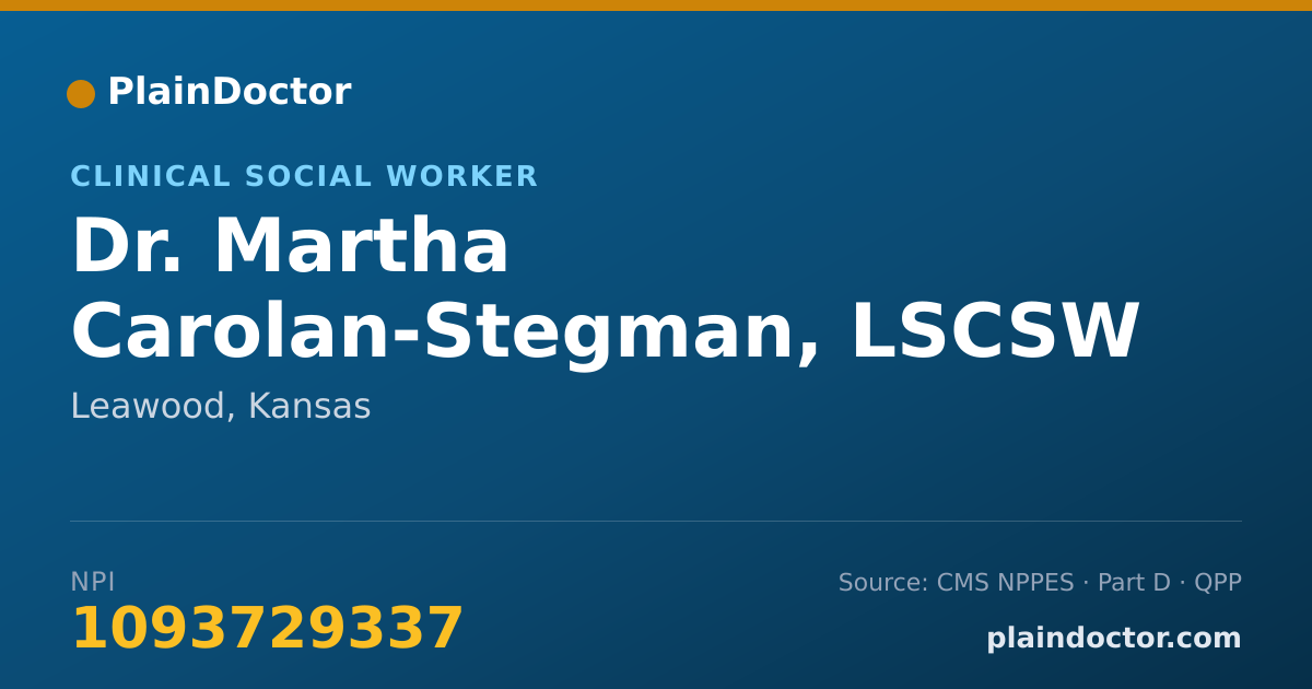 Shareable card for Martha Carolan-Stegman, LSCSW - Clinical Social Worker, Leawood, KS
