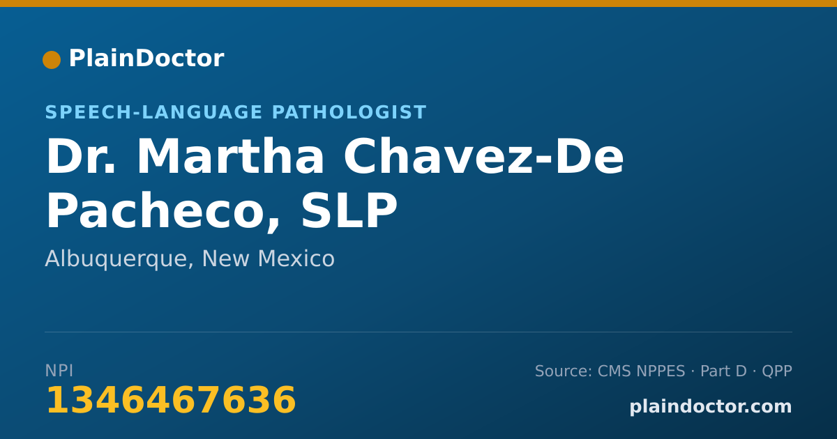 Shareable card for Martha Chavez-De Pacheco, SLP - Speech-Language Pathologist, Albuquerque, NM