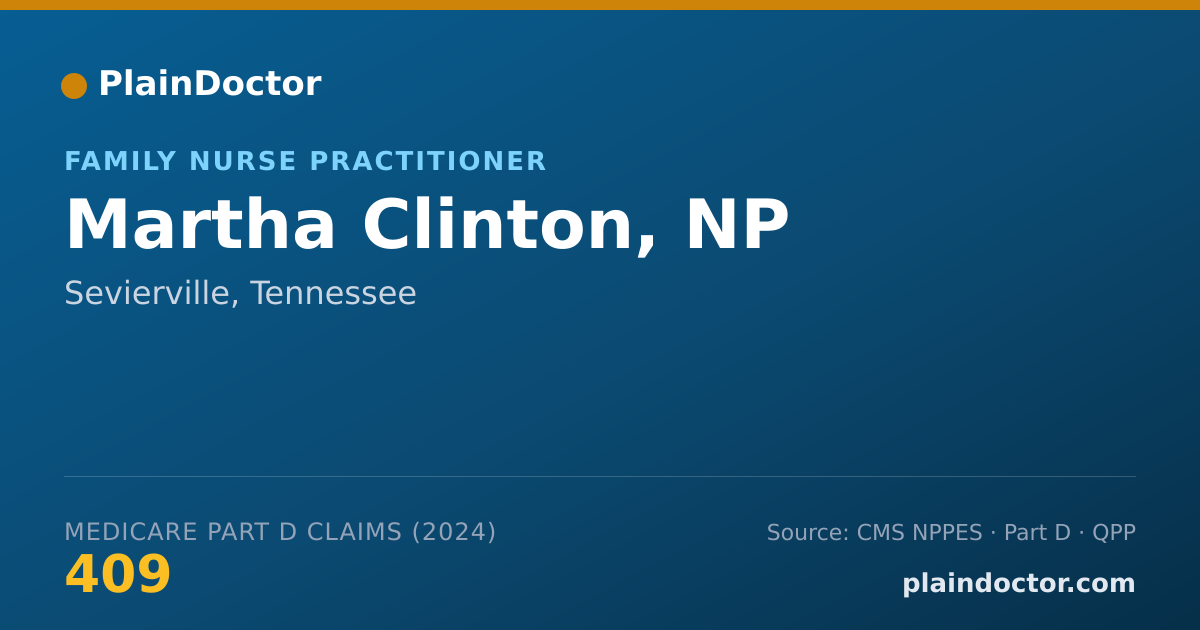 Shareable card for Martha Clinton, NP - Family Nurse Practitioner, Sevierville, TN
