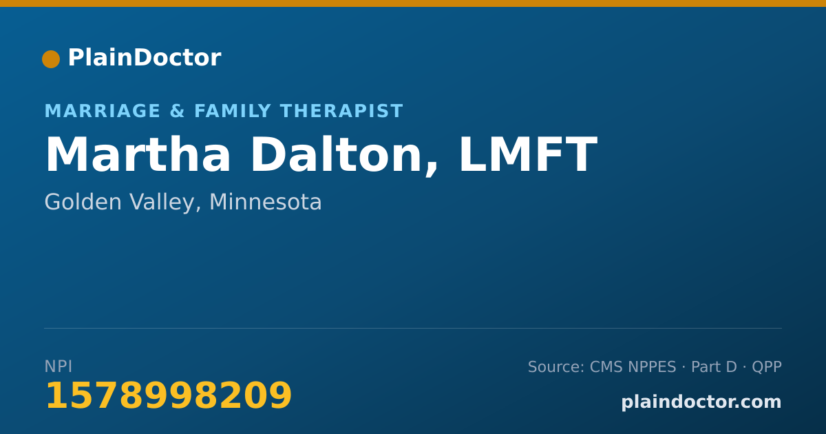 Shareable card for Martha Dalton, LMFT - Marriage & Family Therapist, Golden Valley, MN