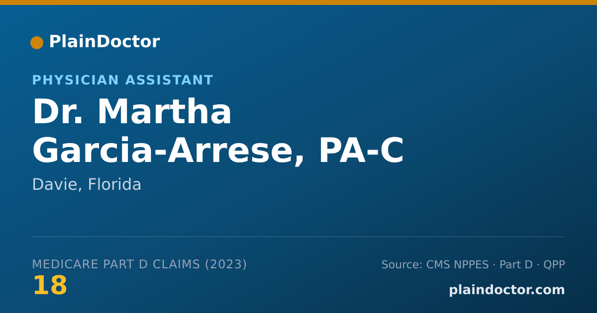 Shareable card for Martha Garcia-Arrese, PA-C - Physician Assistant, Davie, FL