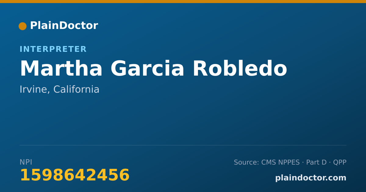 Shareable card for Martha Garcia Robledo - Interpreter, Irvine, CA