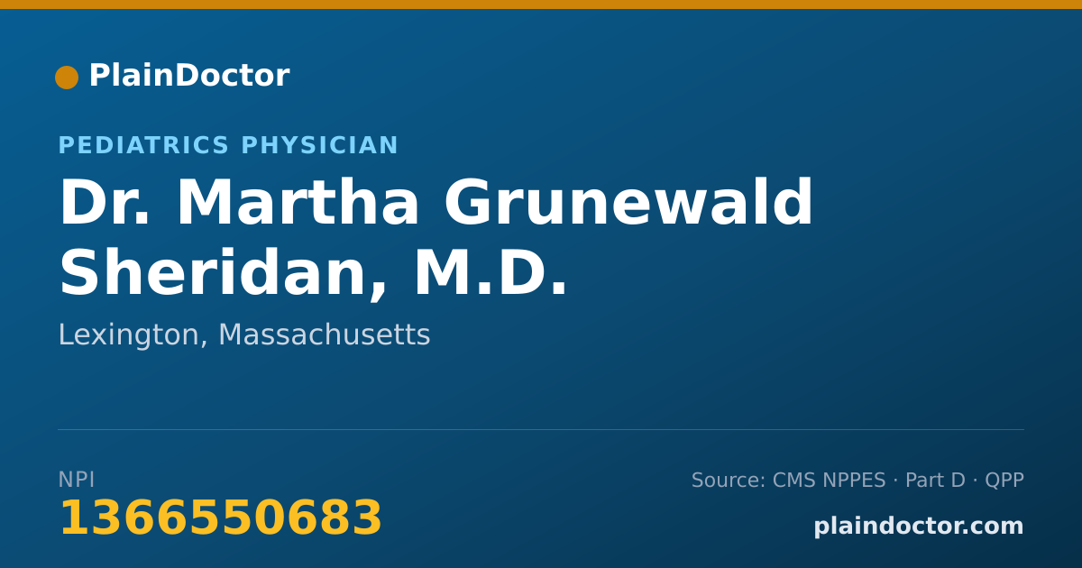 Shareable card for Martha Grunewald Sheridan, M.D. - Pediatrics Physician, Lexington, MA