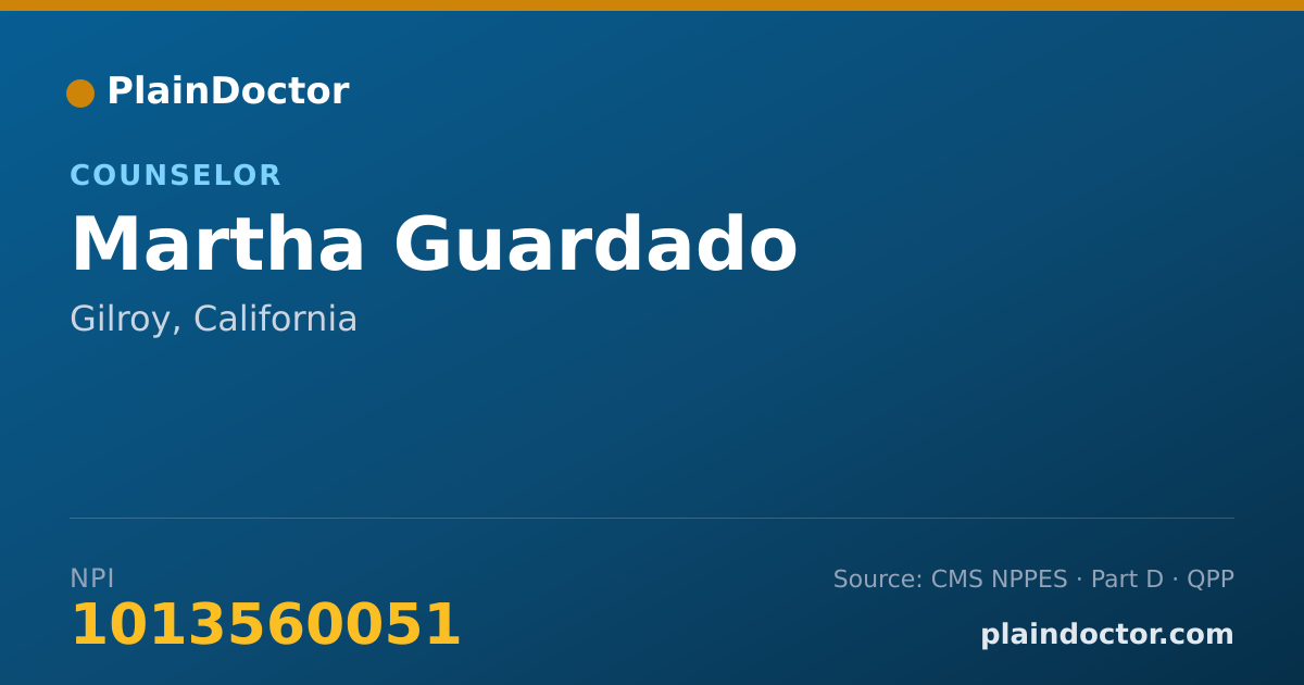 Shareable card for Martha Guardado - Counselor, Gilroy, CA