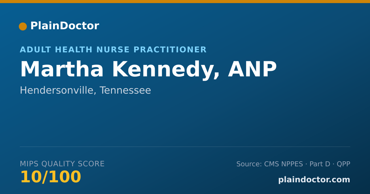 Shareable card for Martha Kennedy, ANP - Adult Health Nurse Practitioner, Hendersonville, TN