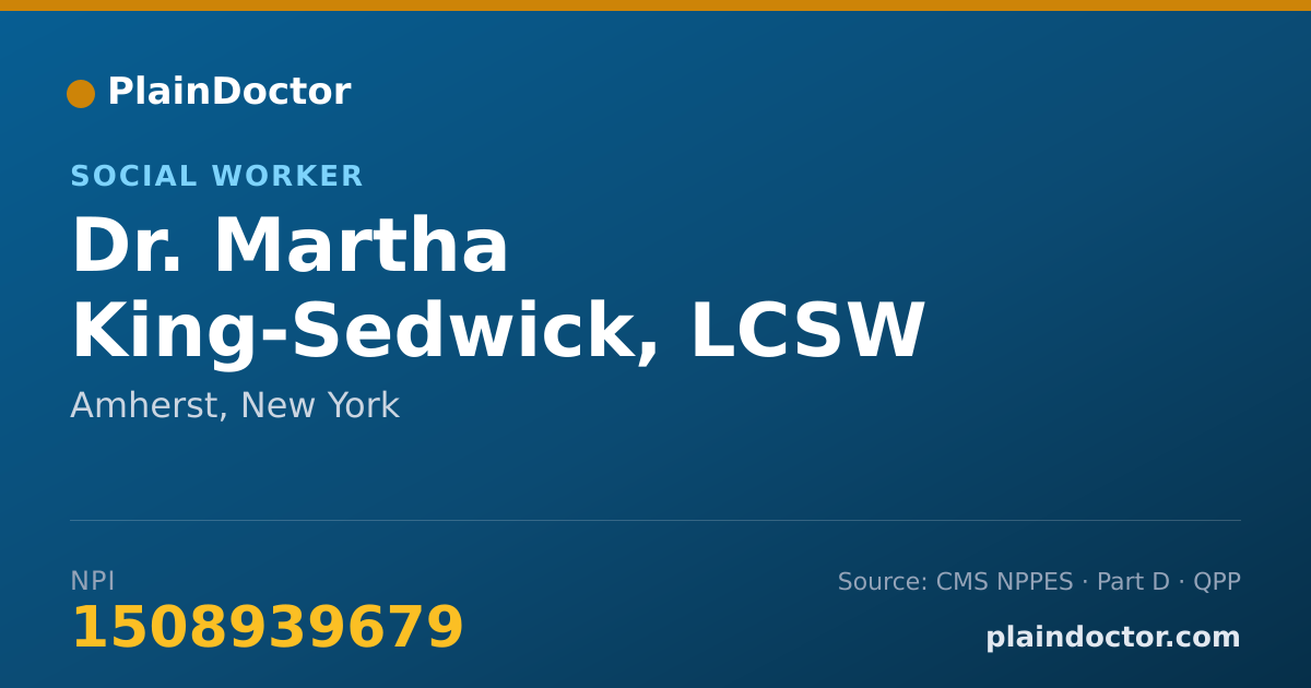 Shareable card for Martha King-Sedwick, LCSW - Social Worker, Amherst, NY