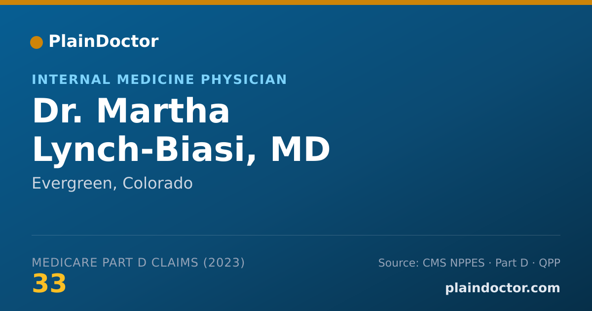 Shareable card for Martha Lynch-Biasi, MD - Internal Medicine Physician, Evergreen, CO