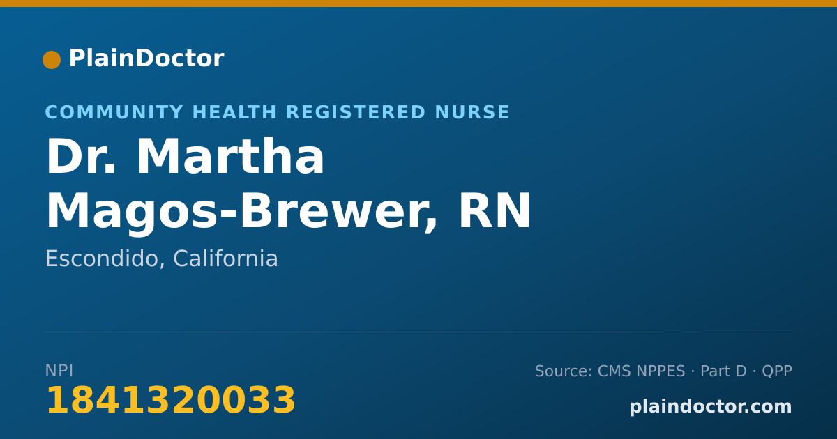 Shareable card for Martha Magos-Brewer, RN - Community Health Registered Nurse, Escondido, CA