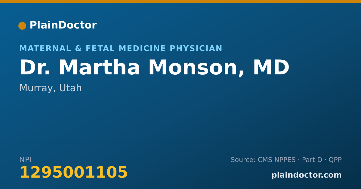 Shareable card for Martha Monson, MD - Maternal & Fetal Medicine Physician, Murray, UT