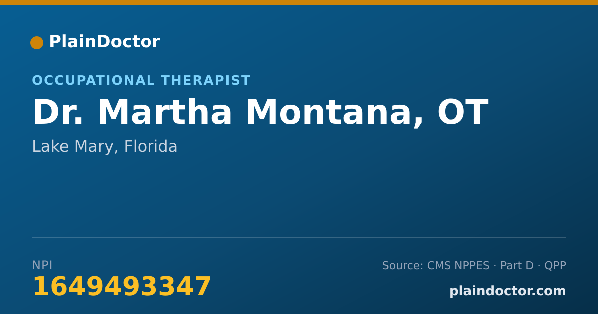 Shareable card for Martha Montana, OT - Occupational Therapist, Lake Mary, FL
