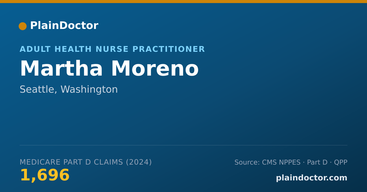 Shareable card for Martha Moreno - Adult Health Nurse Practitioner, Seattle, WA
