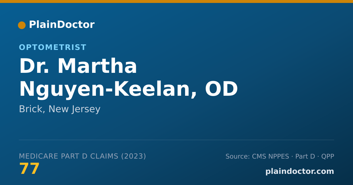 Shareable card for Martha Nguyen-Keelan, OD - Optometrist, Brick, NJ