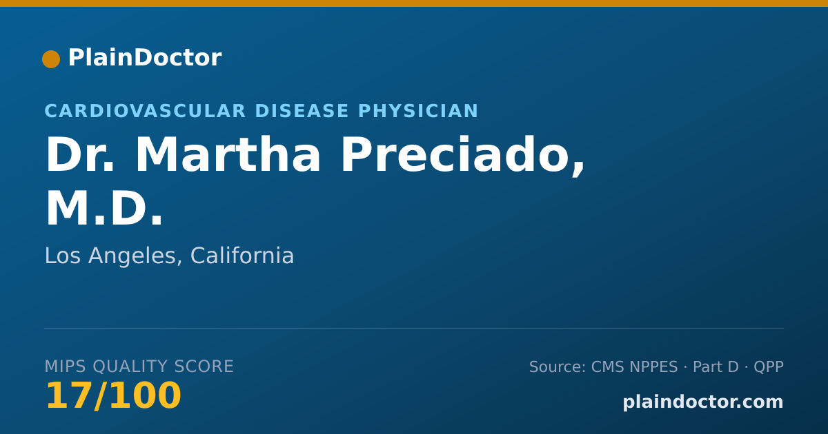 Shareable card for Martha Preciado, M.D. - Cardiovascular Disease Physician, Los Angeles, CA