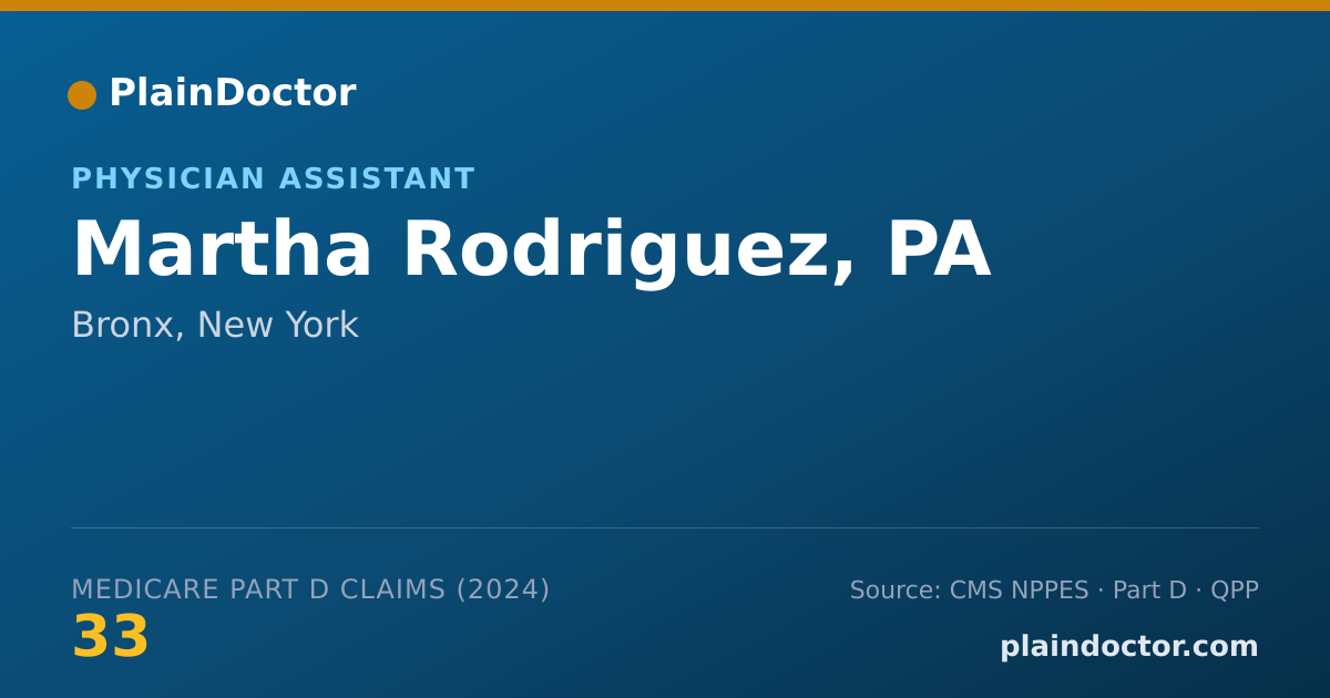 Shareable card for Martha Rodriguez, PA - Physician Assistant, Bronx, NY