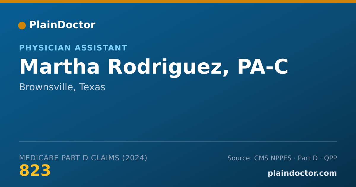 Shareable card for Martha Rodriguez, PA-C - Physician Assistant, Brownsville, TX